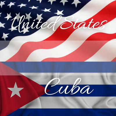 U.S. and Cuba flags symbolizing renewed relations
