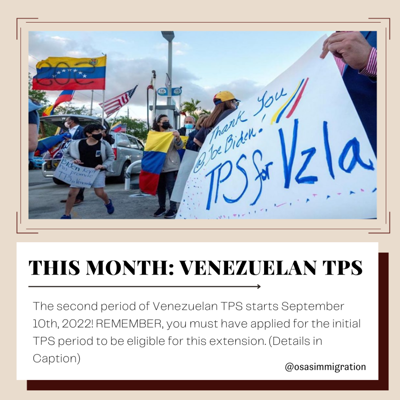 The Start of the Second Venezuelan TPS Period Approaches