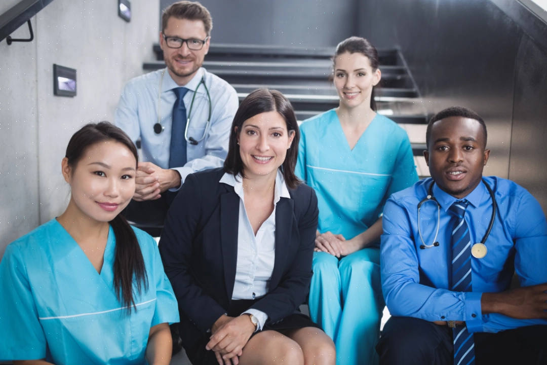 doctors-nurses-sitting-staircase-1